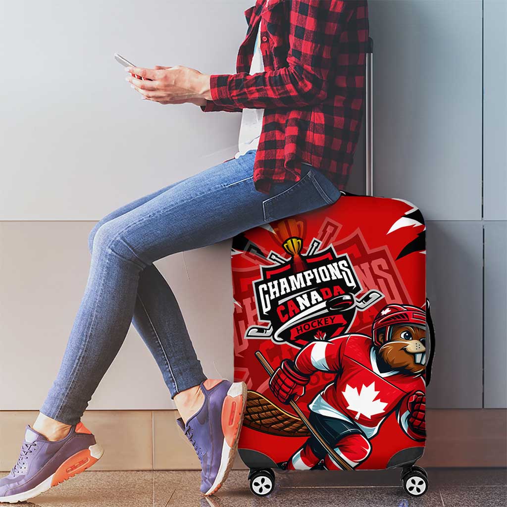 Champions Canada Hockey Luggage Cover Fierce Beaver on Ice DT02