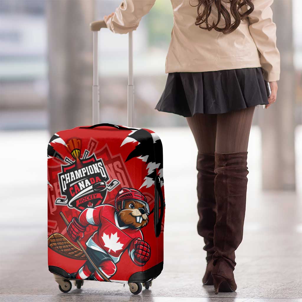 Champions Canada Hockey Luggage Cover Fierce Beaver on Ice DT02