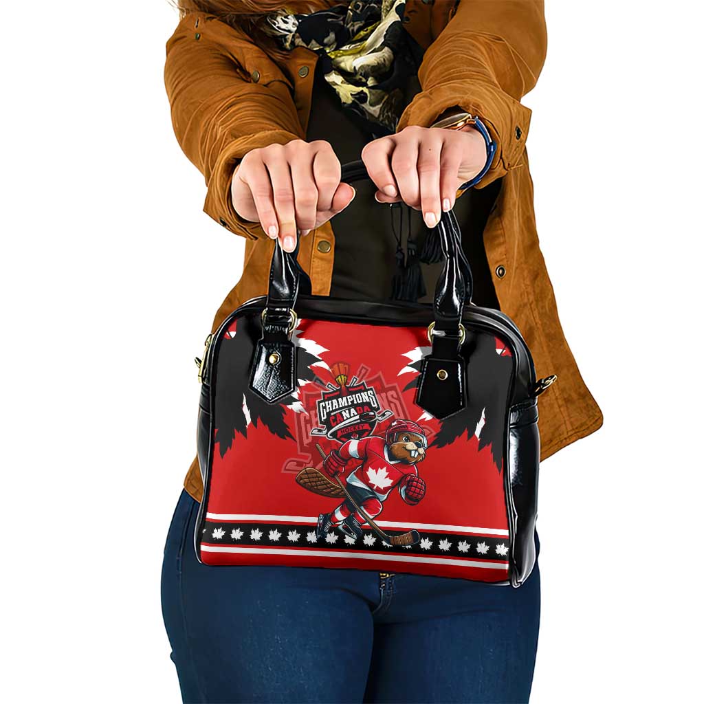Champions Canada Hockey Shoulder Handbag Fierce Beaver on Ice DT02