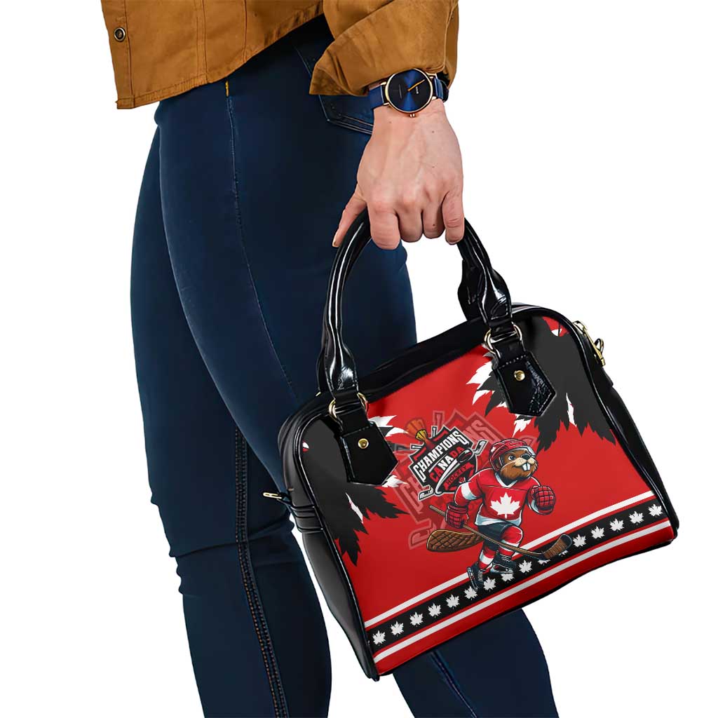 Champions Canada Hockey Shoulder Handbag Fierce Beaver on Ice DT02