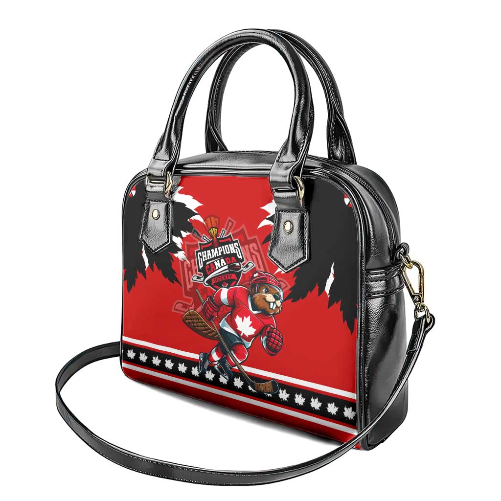 Champions Canada Hockey Shoulder Handbag Fierce Beaver on Ice DT02