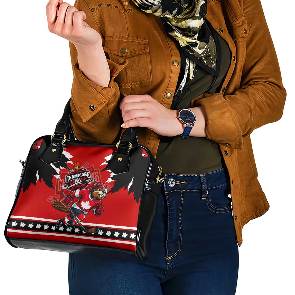 Champions Canada Hockey Shoulder Handbag Fierce Beaver on Ice DT02