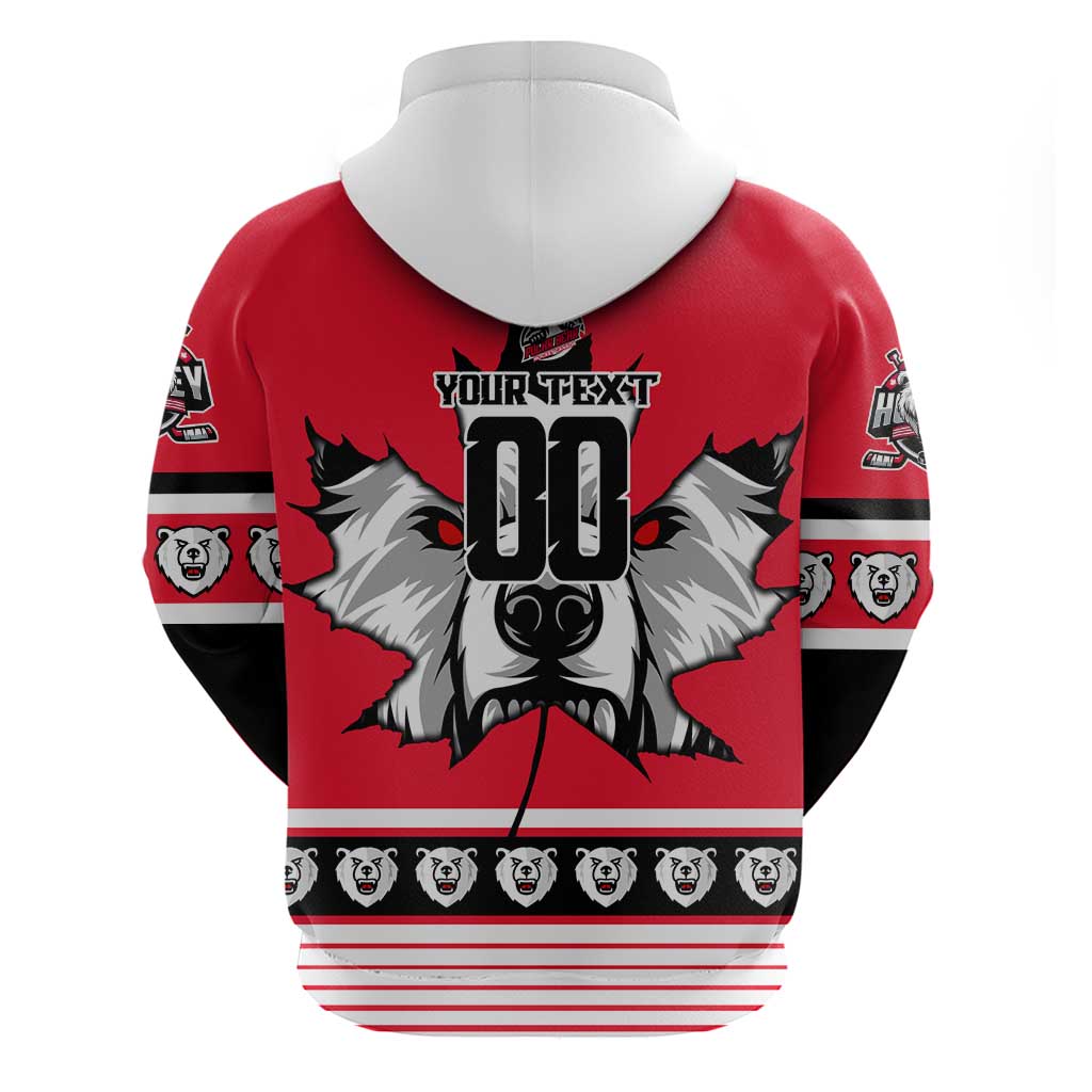 Personalized Polar Bear Hockey Canada Hoodie Maple Leaf Ice Warrior DT02