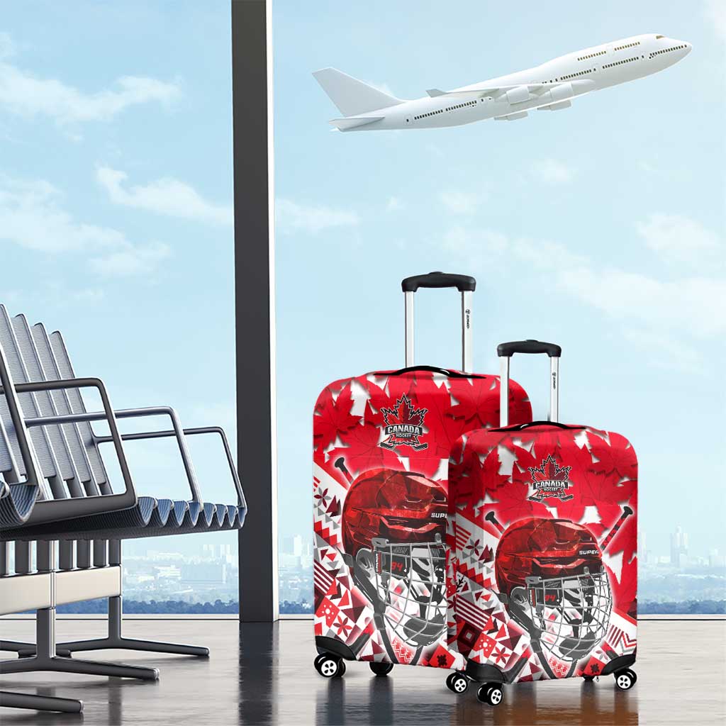 Canada Hockey Helmet Luggage Cover Maple Leaf Pattern DT02