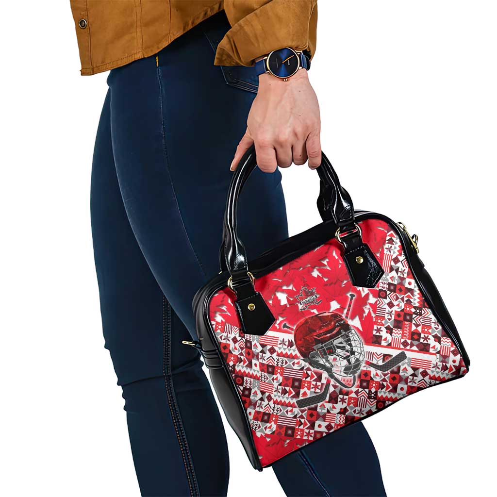 Canada Hockey Helmet Shoulder Handbag Maple Leaf Pattern DT02