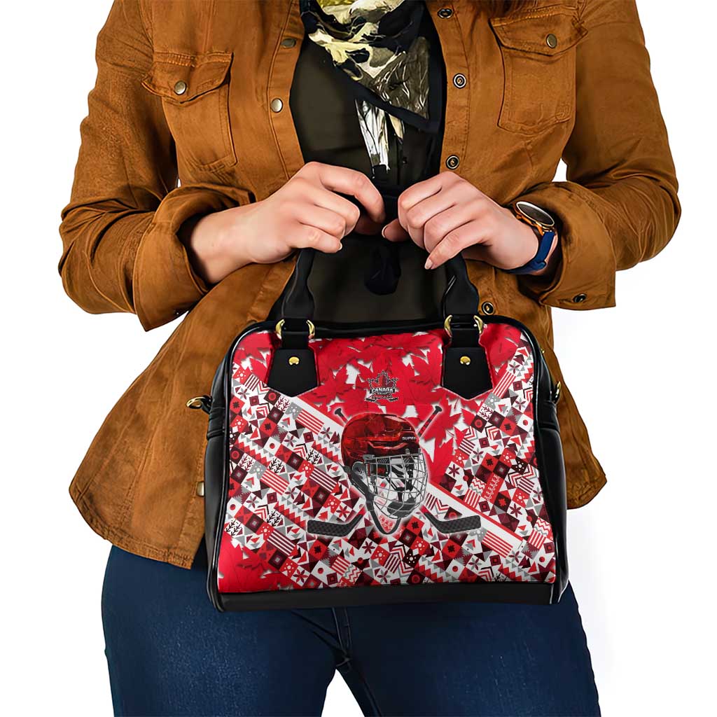 Canada Hockey Helmet Shoulder Handbag Maple Leaf Pattern DT02