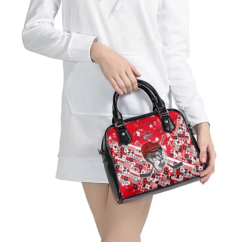 Canada Hockey Helmet Shoulder Handbag Maple Leaf Pattern DT02