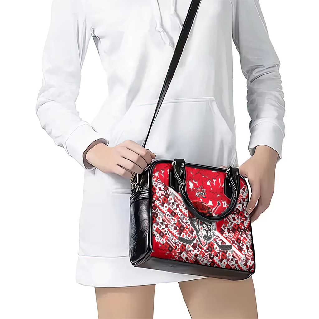 Canada Hockey Helmet Shoulder Handbag Maple Leaf Pattern DT02