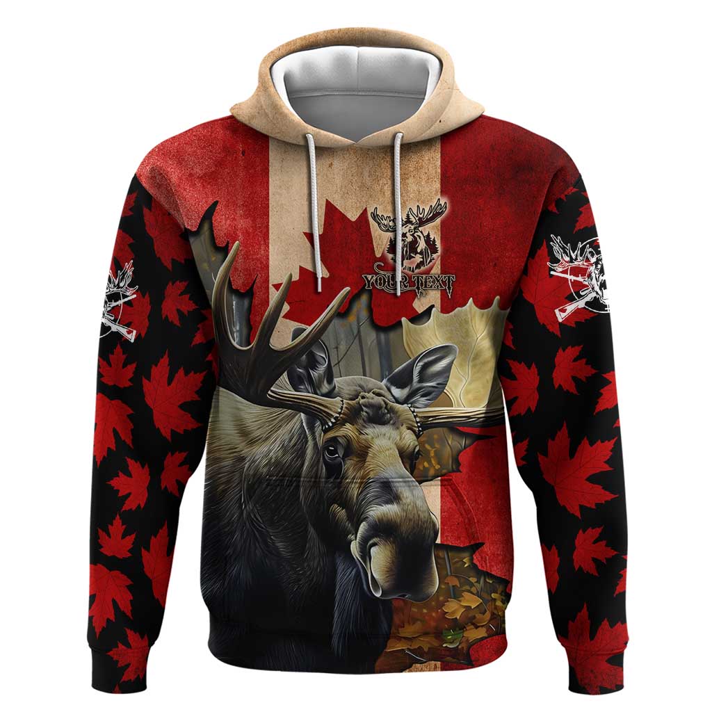 Personalized Canada Moose Hoodie Canadian Flag Maple Leaf Vintage DT02