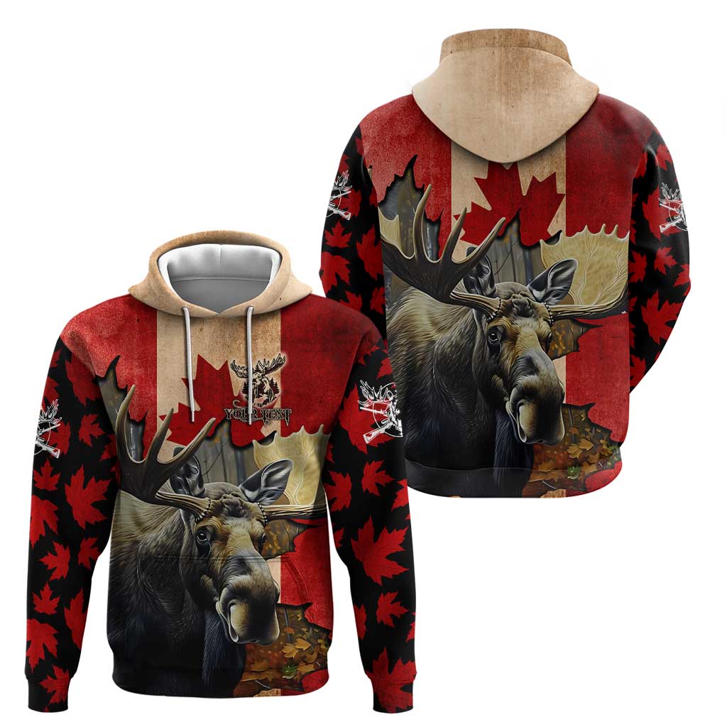 Personalized Canada Moose Hoodie Canadian Flag Maple Leaf Vintage DT02