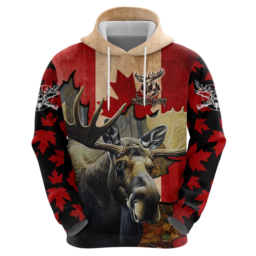 Personalized Canada Moose Hoodie Canadian Flag Maple Leaf Vintage DT02