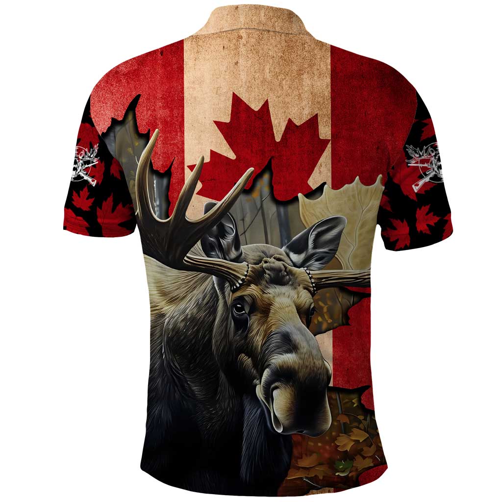 Personalized Canada Moose Polo Shirt Canadian Flag Maple Leaf Vintage DT02