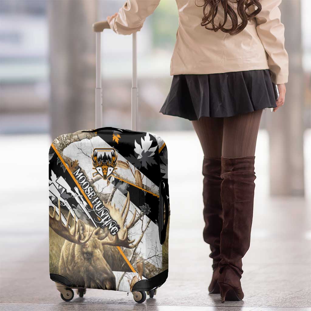 Moose Hunting Luggage Cover Autumn Wilderness Adventure Camo DT02