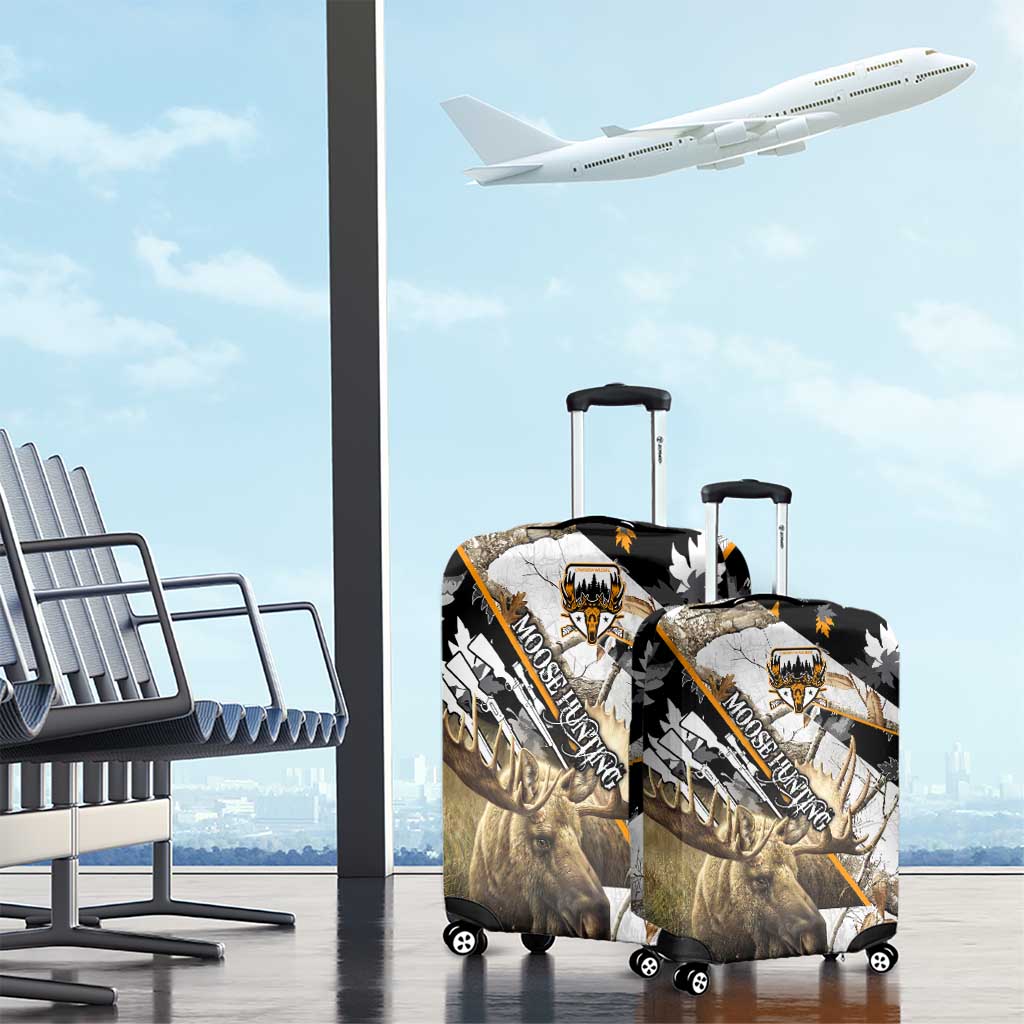 Moose Hunting Luggage Cover Autumn Wilderness Adventure Camo DT02