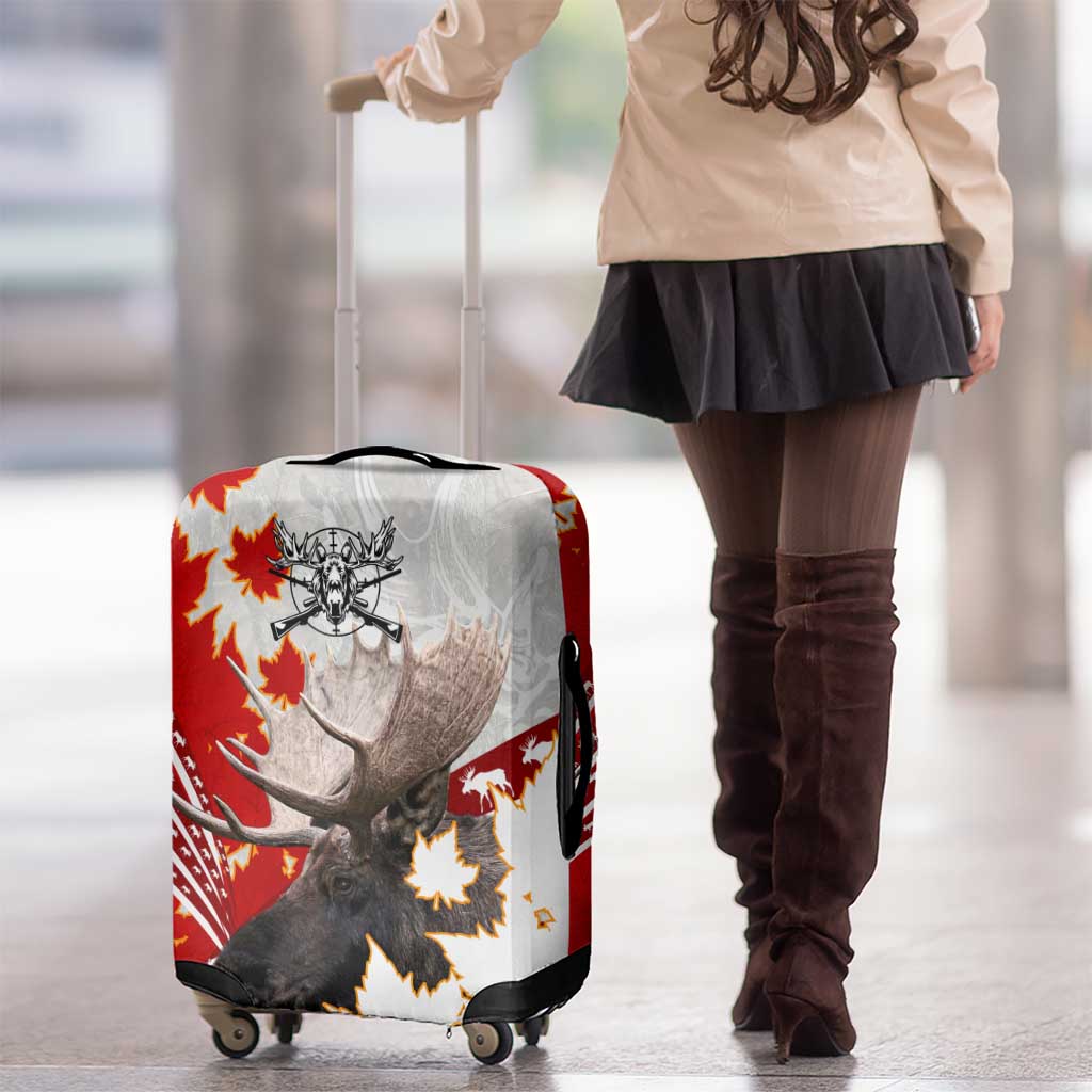 Moose Hunting Luggage Cover Canada Maple Leaf DT02