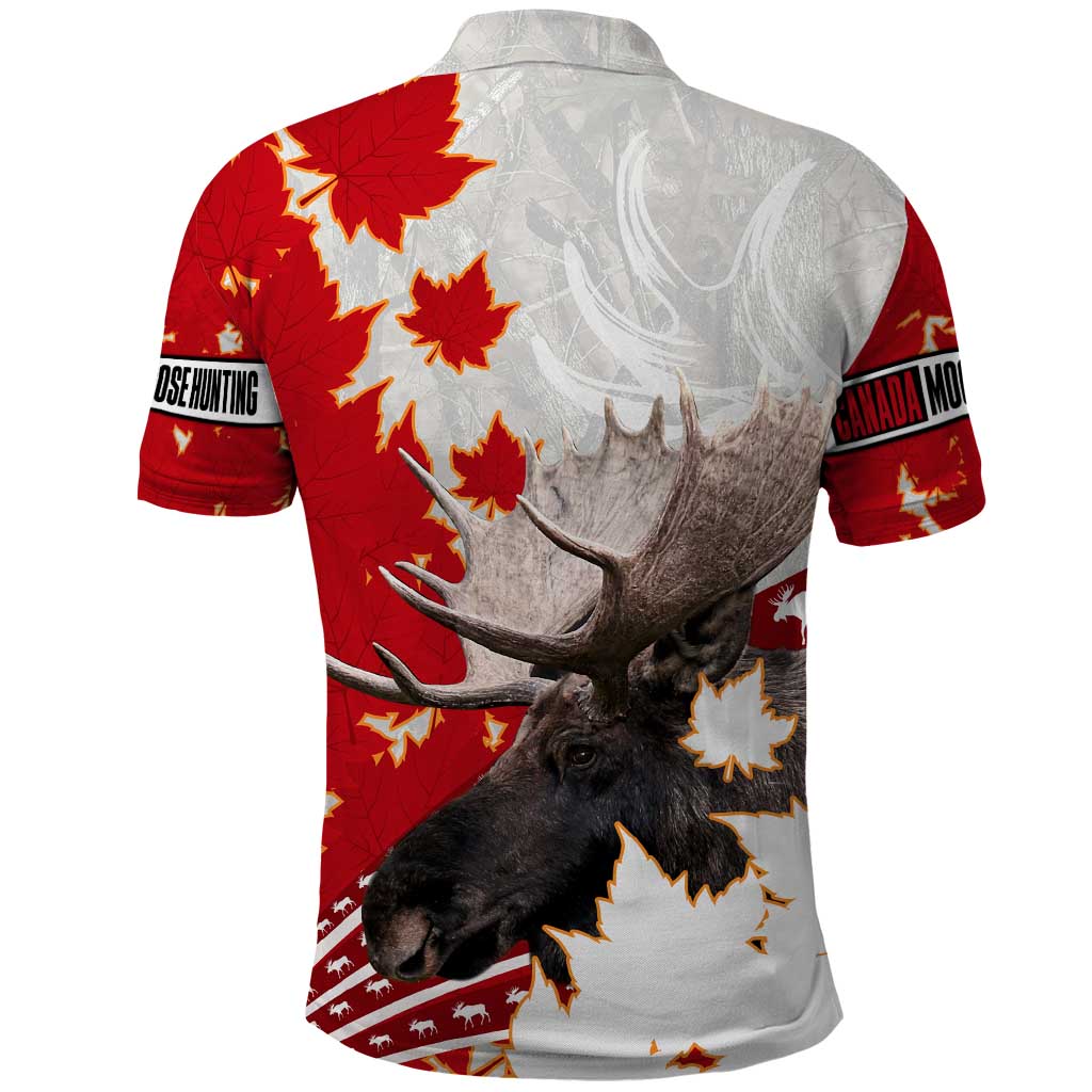 Moose Hunting Polo Shirt Canada Maple Leaf DT02