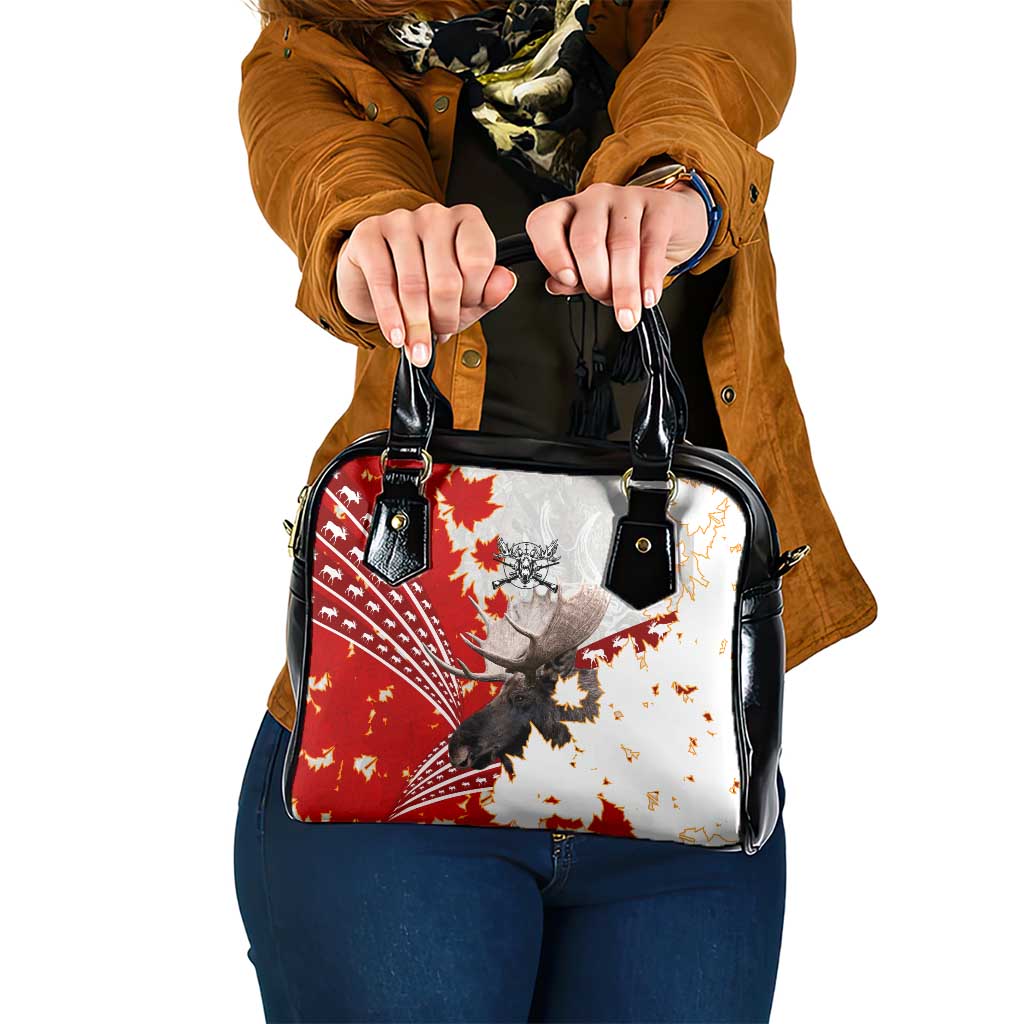 Moose Hunting Shoulder Handbag Canada Maple Leaf DT02