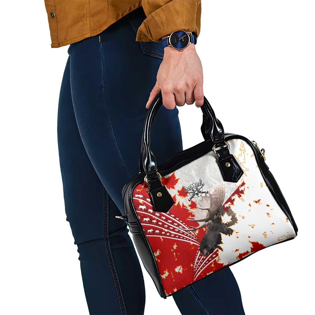 Moose Hunting Shoulder Handbag Canada Maple Leaf DT02