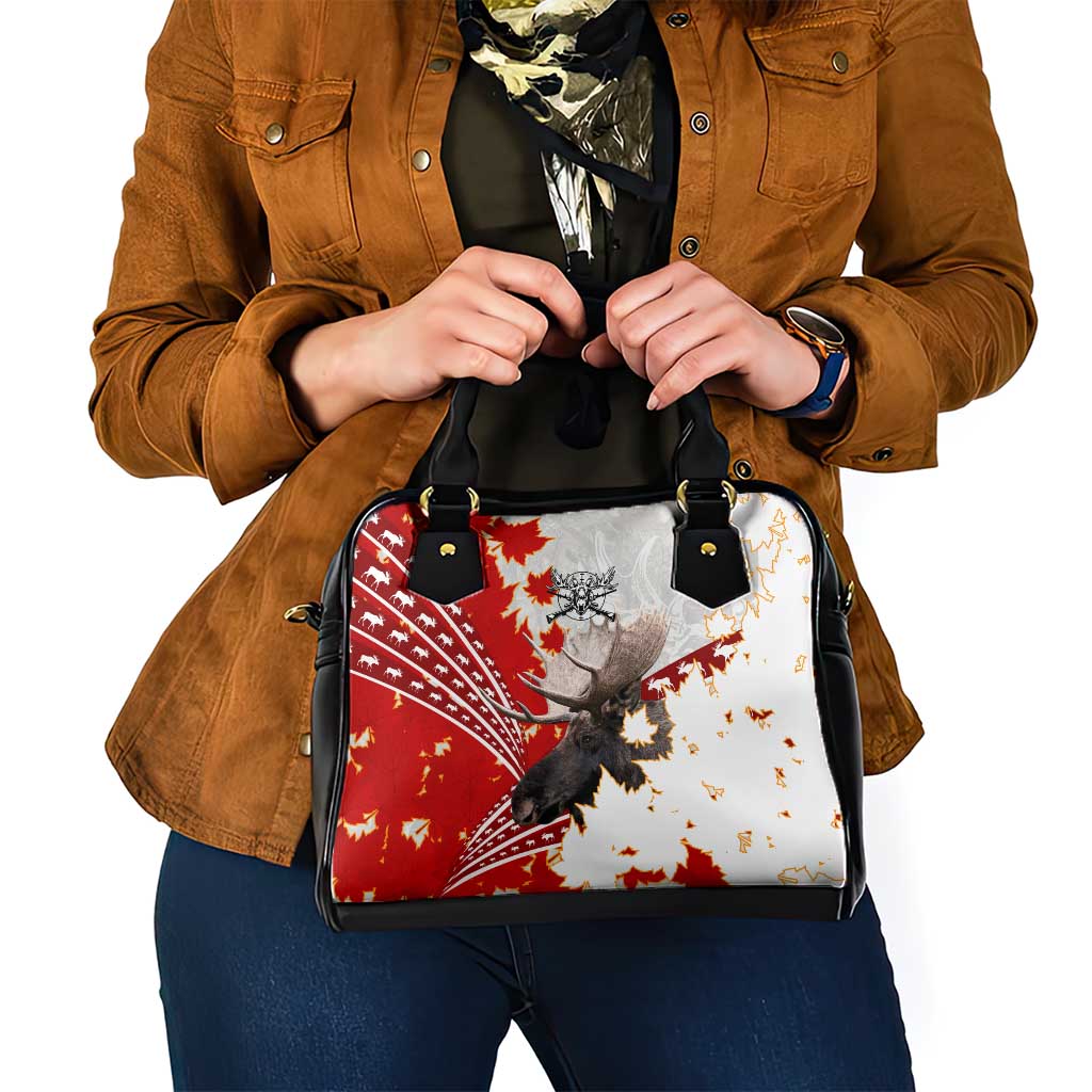 Moose Hunting Shoulder Handbag Canada Maple Leaf DT02