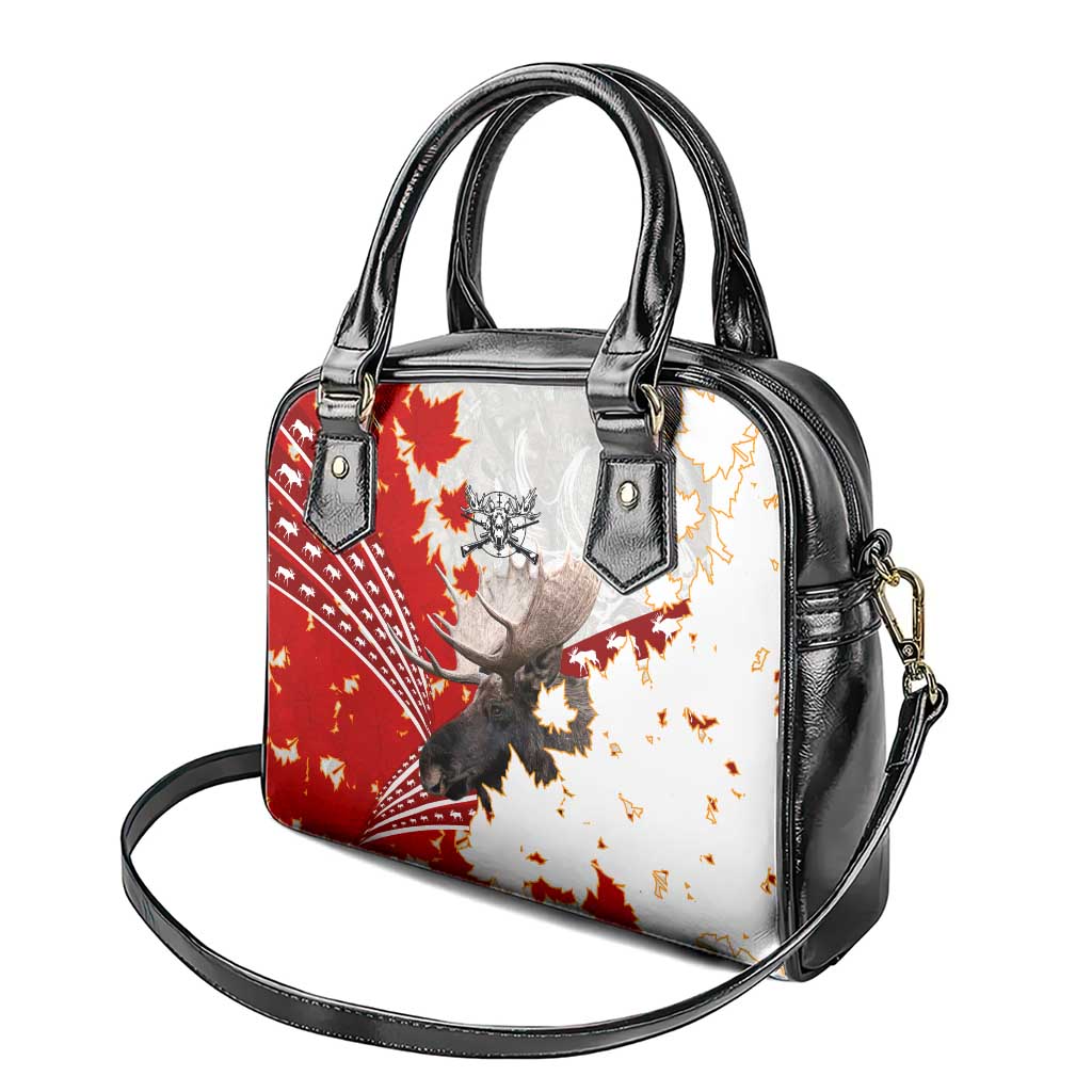 Moose Hunting Shoulder Handbag Canada Maple Leaf DT02