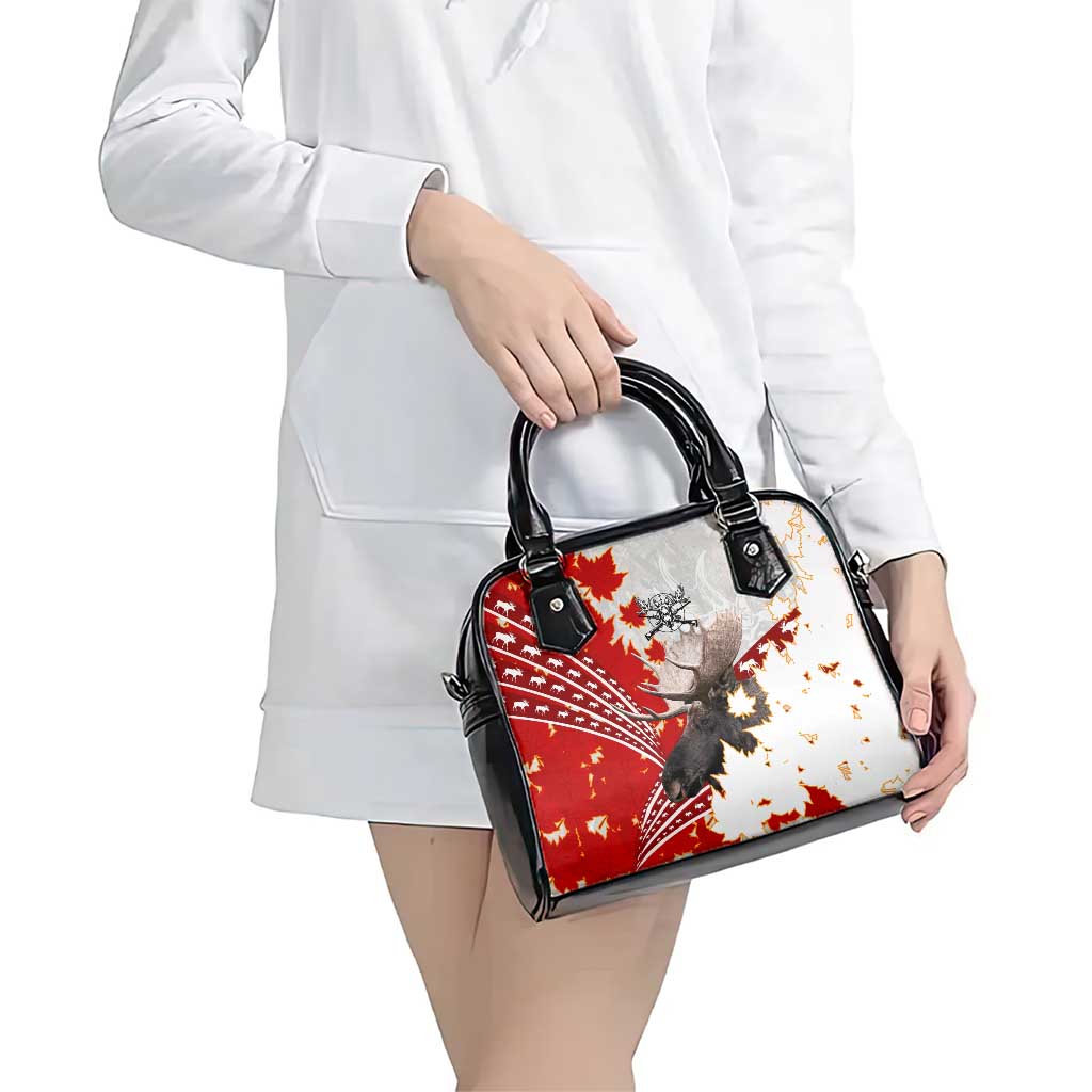 Moose Hunting Shoulder Handbag Canada Maple Leaf DT02