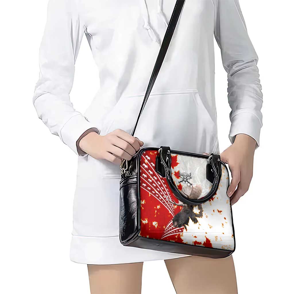 Moose Hunting Shoulder Handbag Canada Maple Leaf DT02