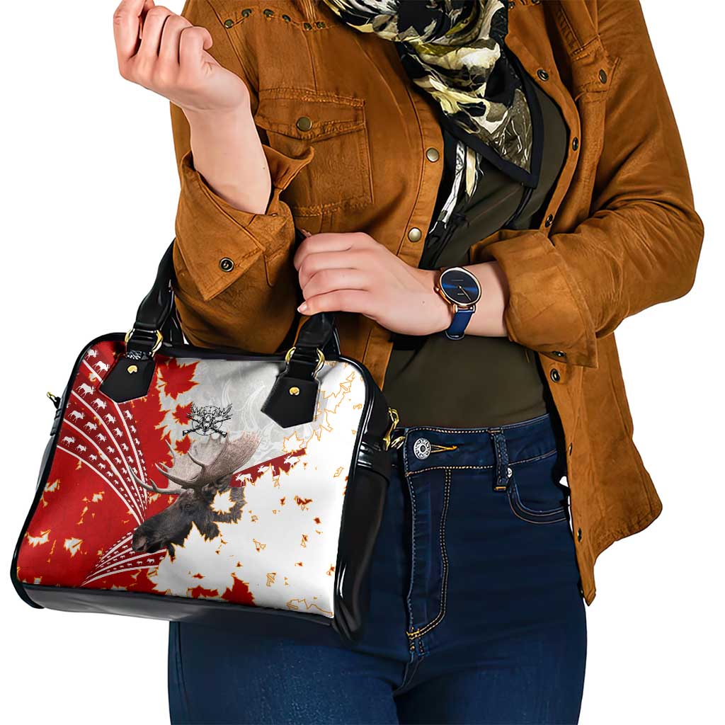 Moose Hunting Shoulder Handbag Canada Maple Leaf DT02