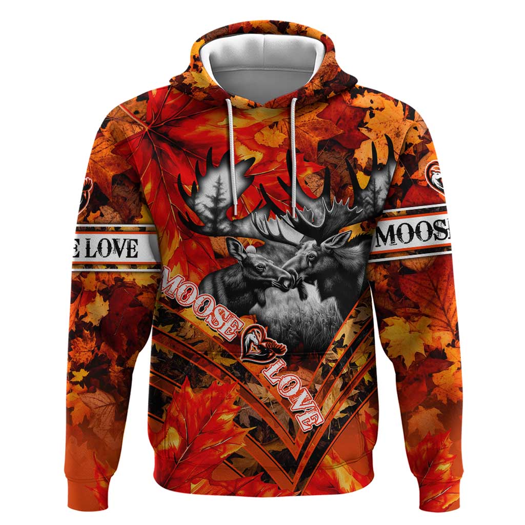 Personalized Moose Love Hoodie Maple Leaf Autumn Passion DT02