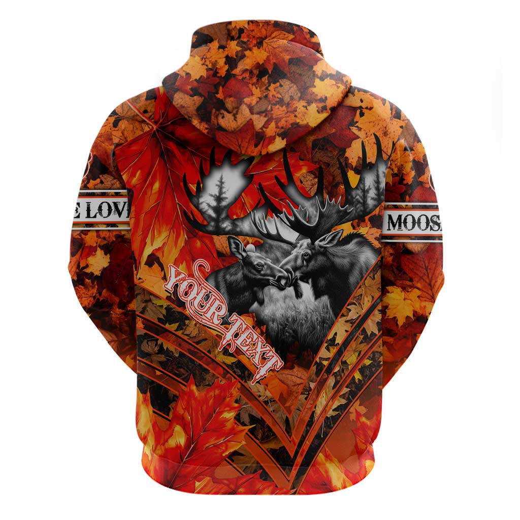 Personalized Moose Love Hoodie Maple Leaf Autumn Passion DT02