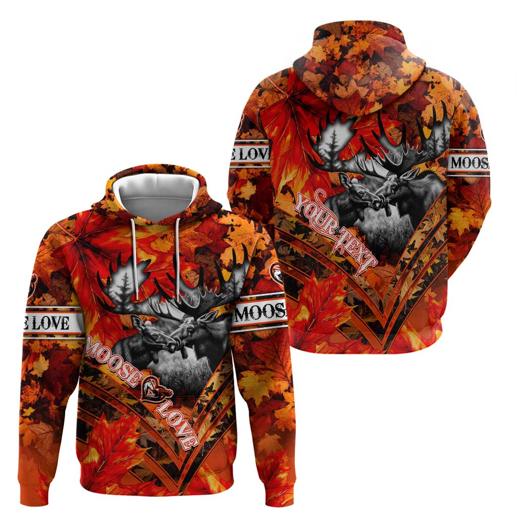 Personalized Moose Love Hoodie Maple Leaf Autumn Passion DT02
