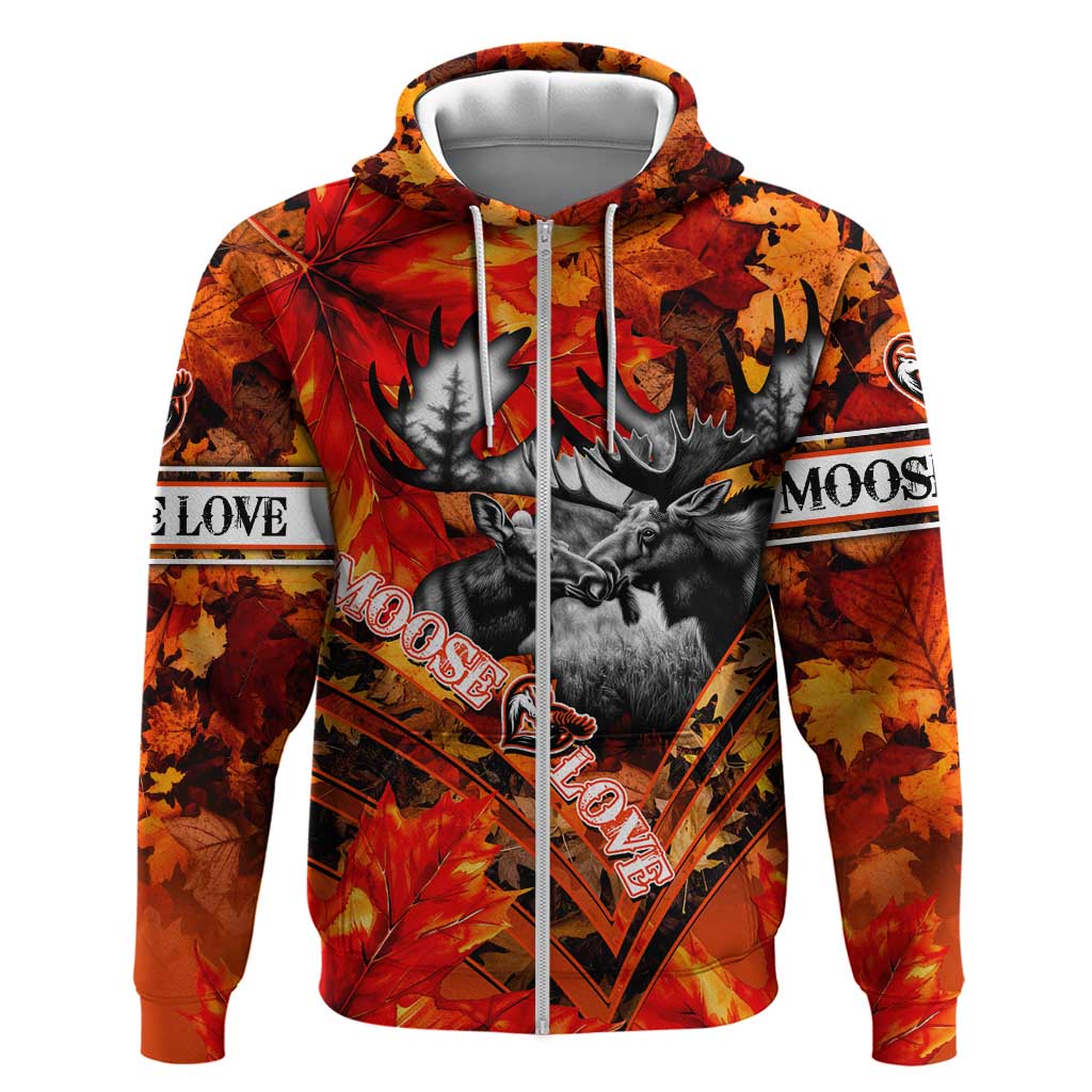 Personalized Moose Love Hoodie Maple Leaf Autumn Passion DT02