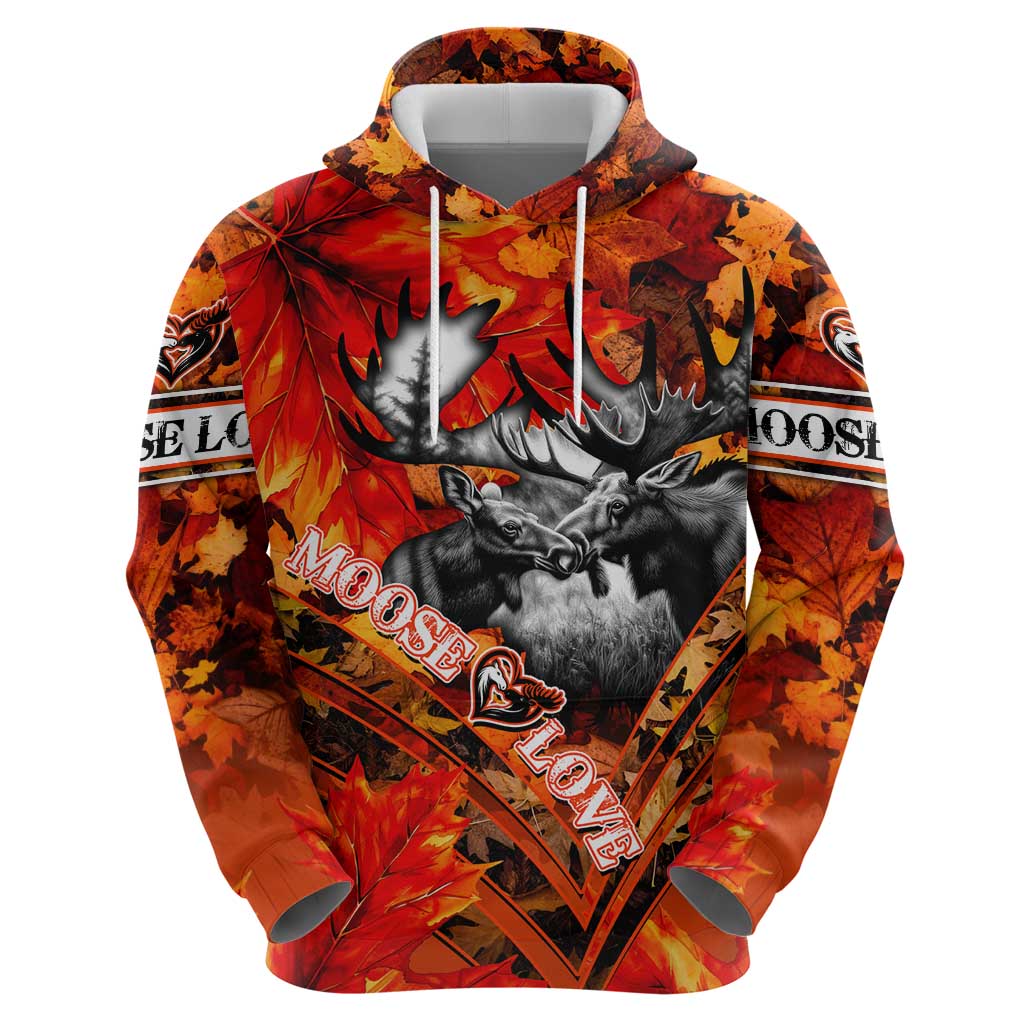 Personalized Moose Love Hoodie Maple Leaf Autumn Passion DT02