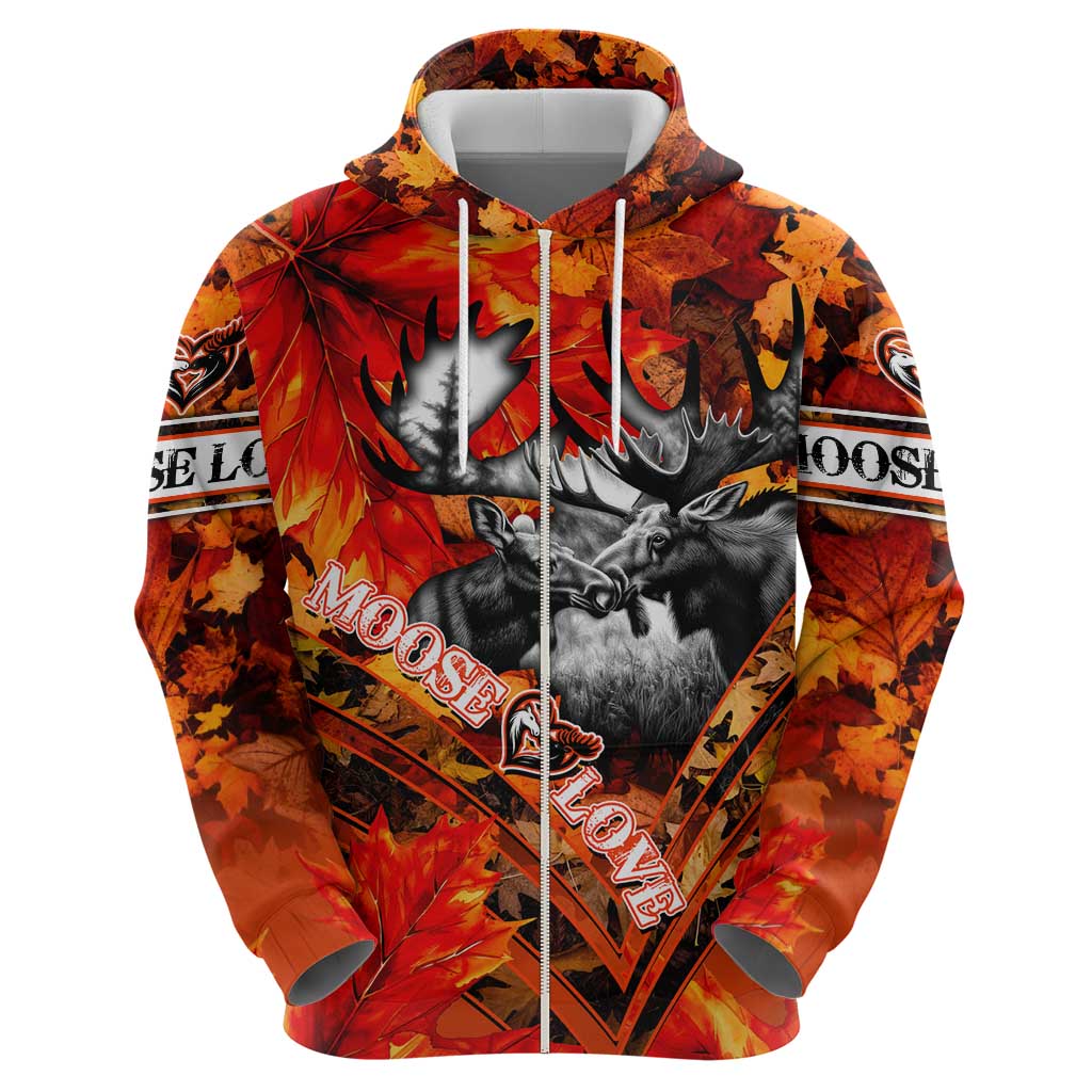 Personalized Moose Love Hoodie Maple Leaf Autumn Passion DT02
