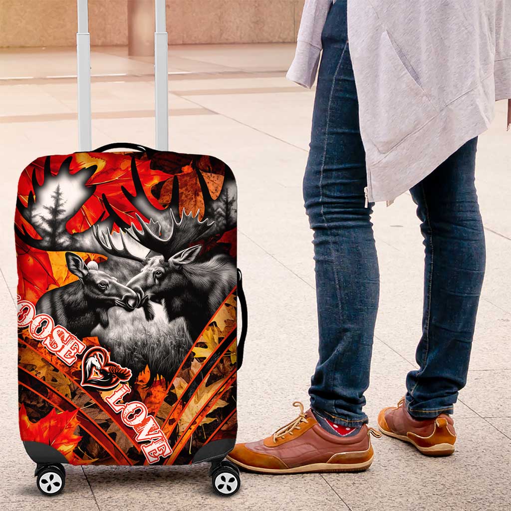 Moose Love Luggage Cover Maple Leaf Autumn Passion DT02