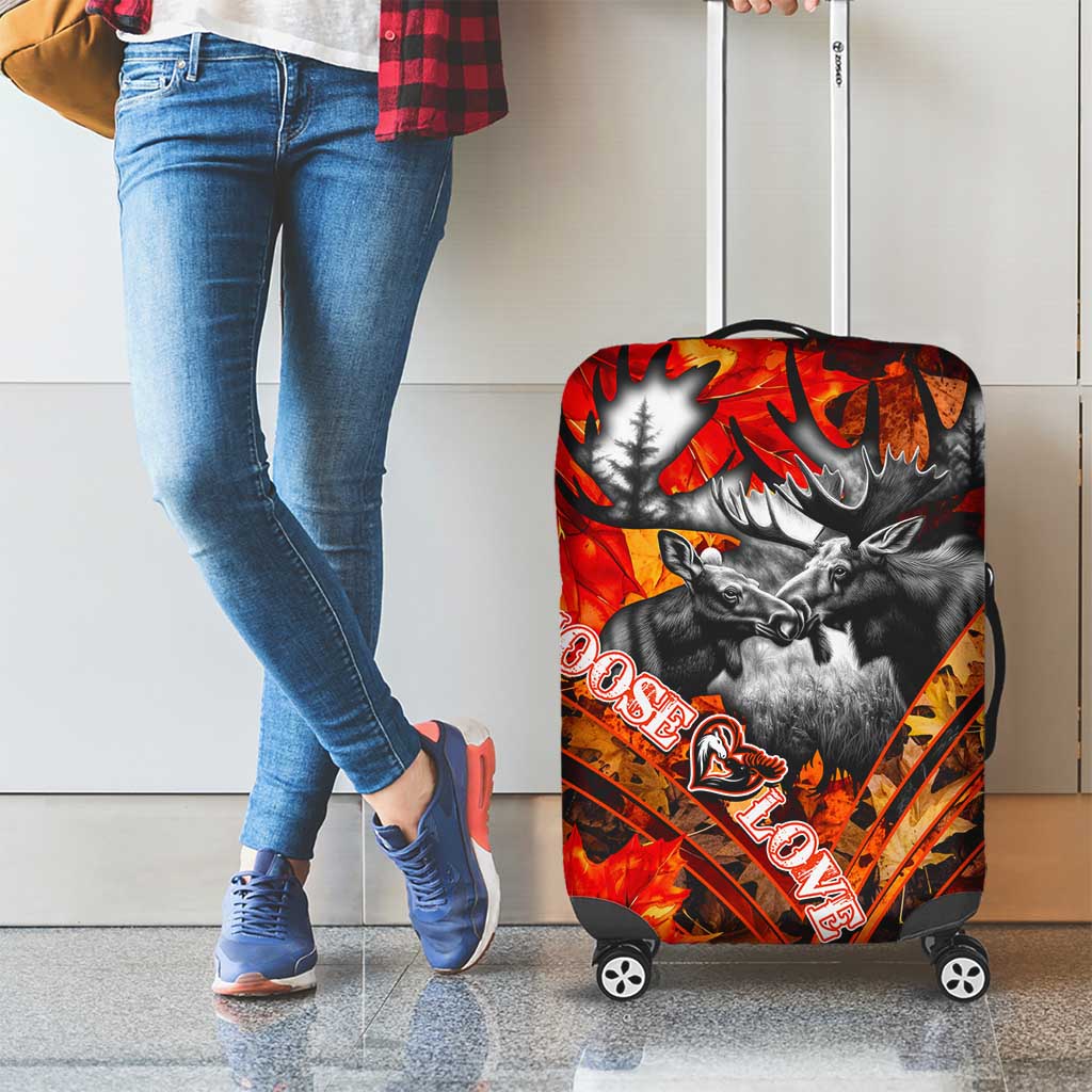 Moose Love Luggage Cover Maple Leaf Autumn Passion DT02