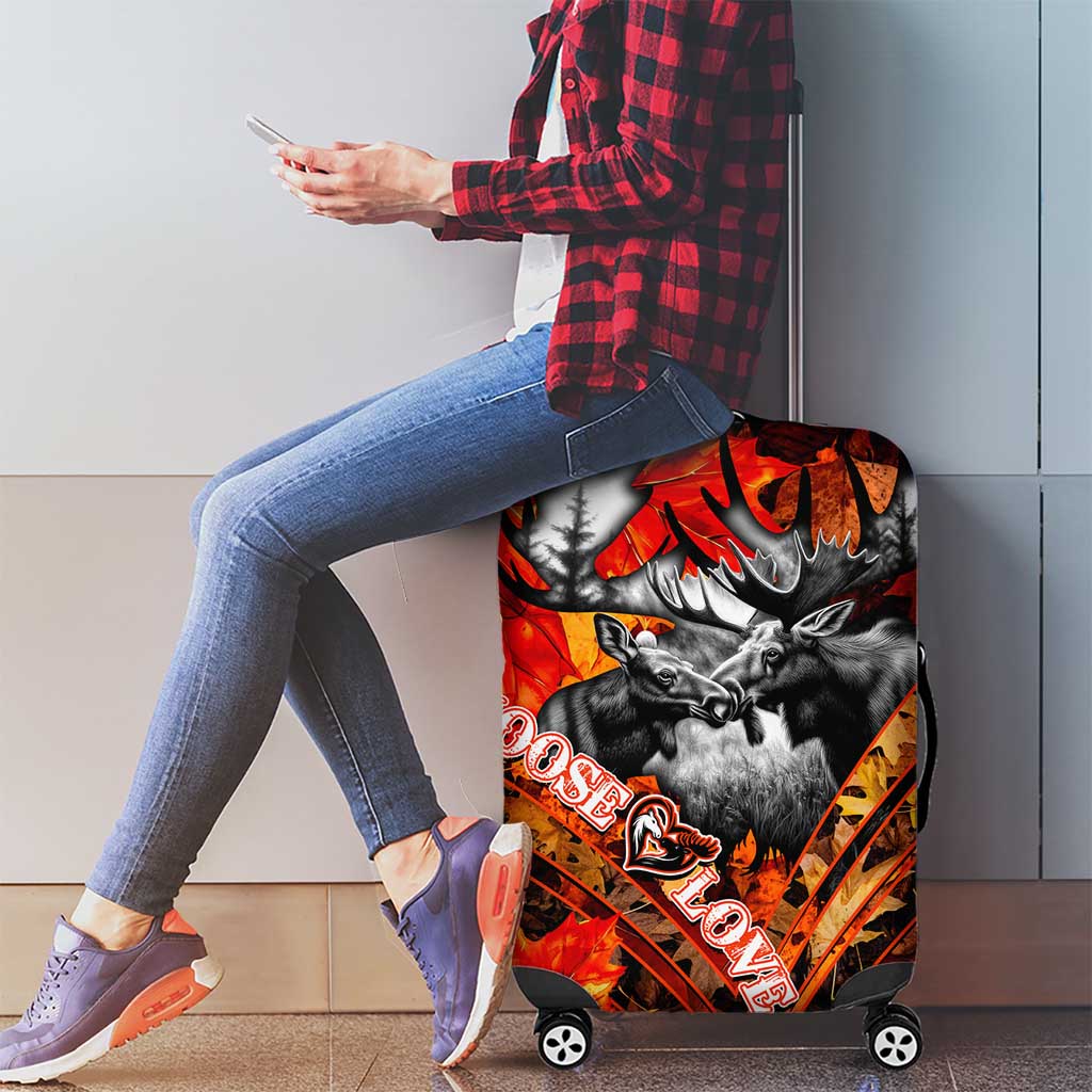 Moose Love Luggage Cover Maple Leaf Autumn Passion DT02