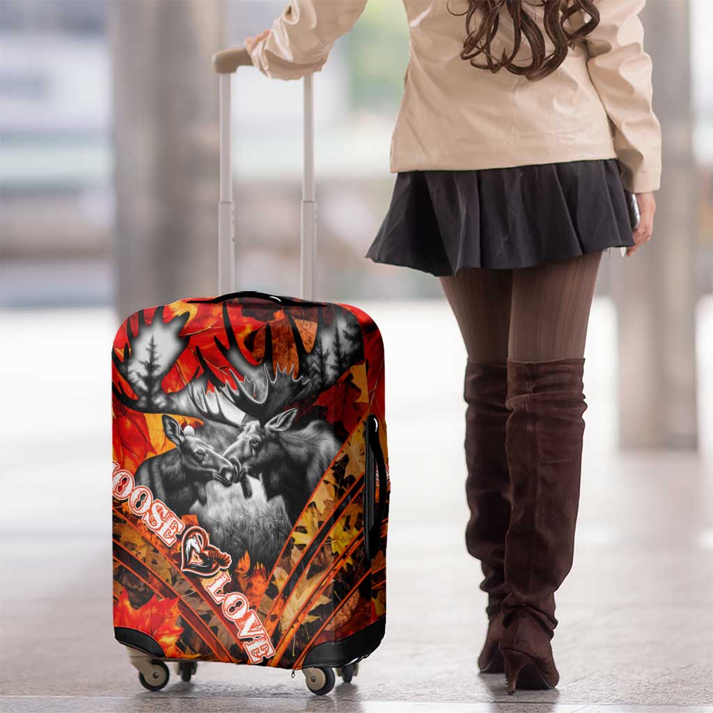 Moose Love Luggage Cover Maple Leaf Autumn Passion DT02