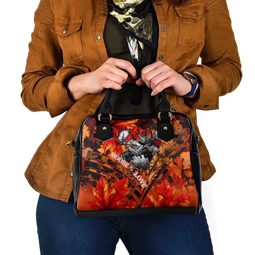 Moose Love Shoulder Handbag Maple Leaf Autumn Passion DT02