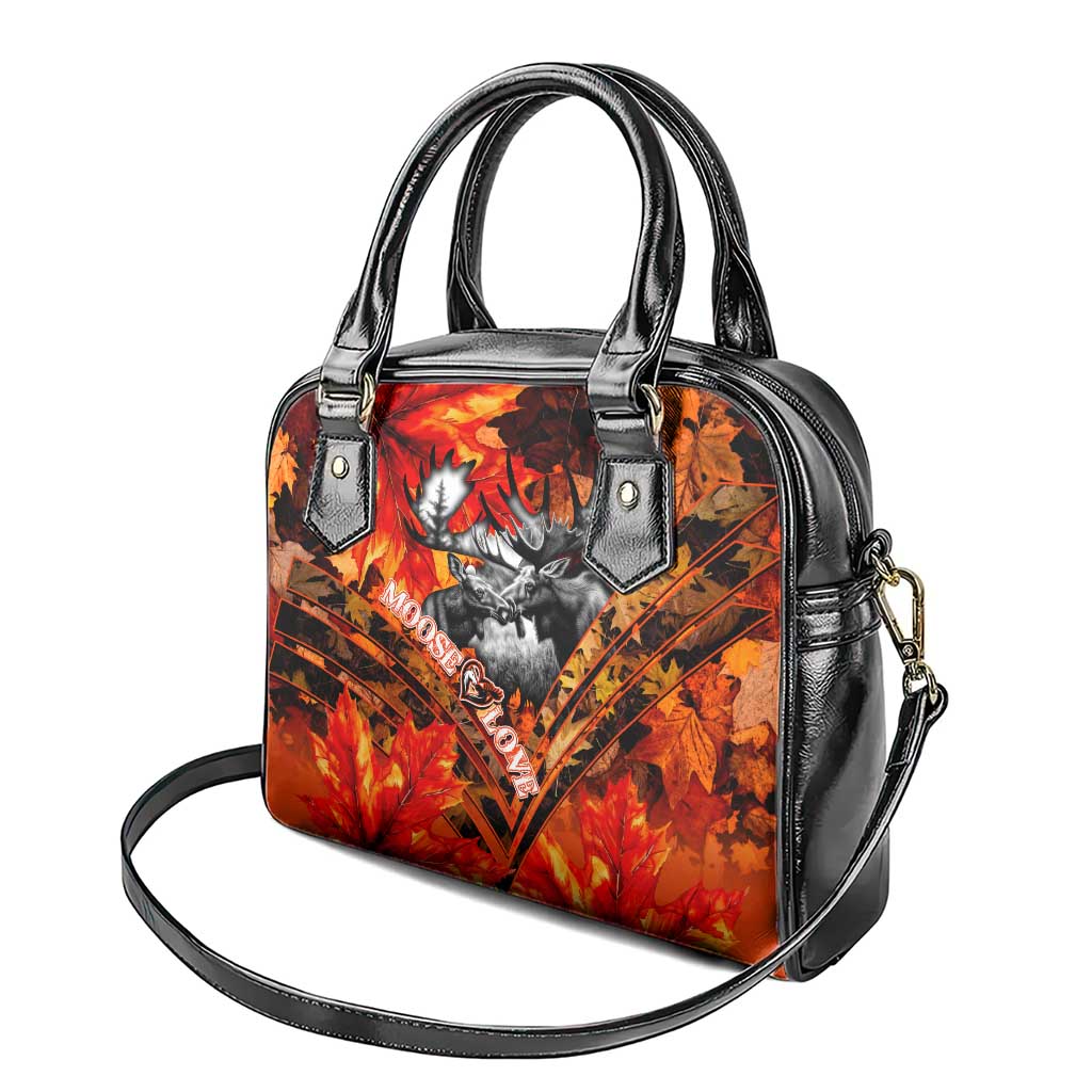 Moose Love Shoulder Handbag Maple Leaf Autumn Passion DT02