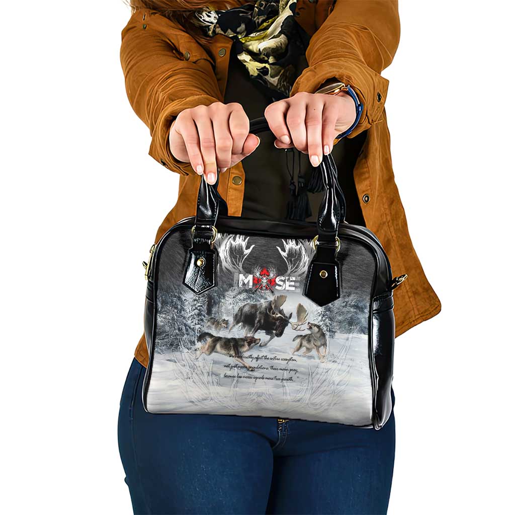 The Wolves Hunting Moose Shoulder Handbag DT02