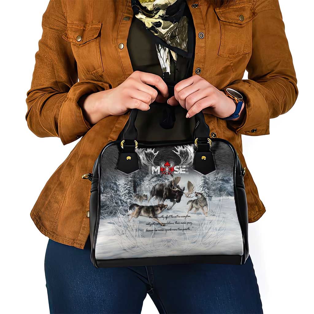 The Wolves Hunting Moose Shoulder Handbag DT02