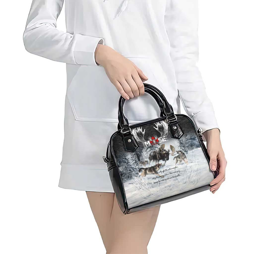 The Wolves Hunting Moose Shoulder Handbag DT02