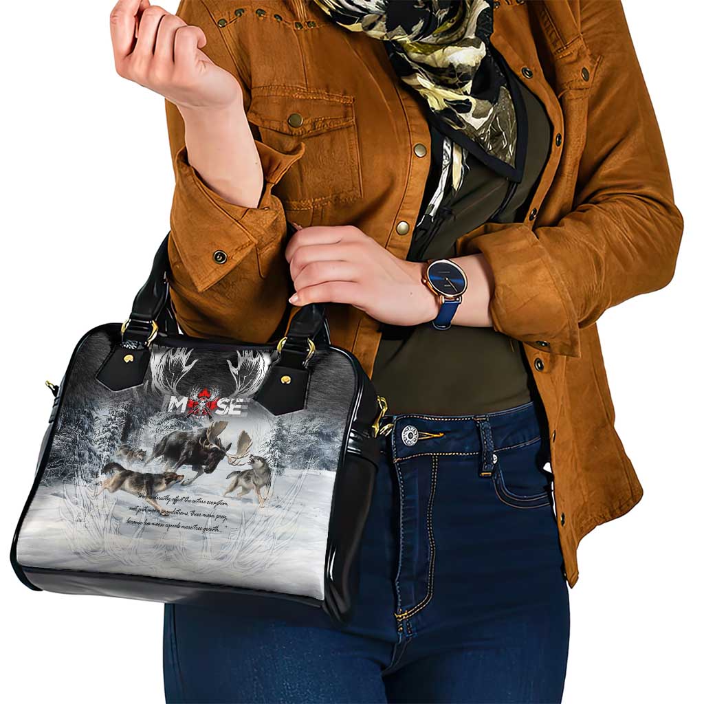 The Wolves Hunting Moose Shoulder Handbag DT02