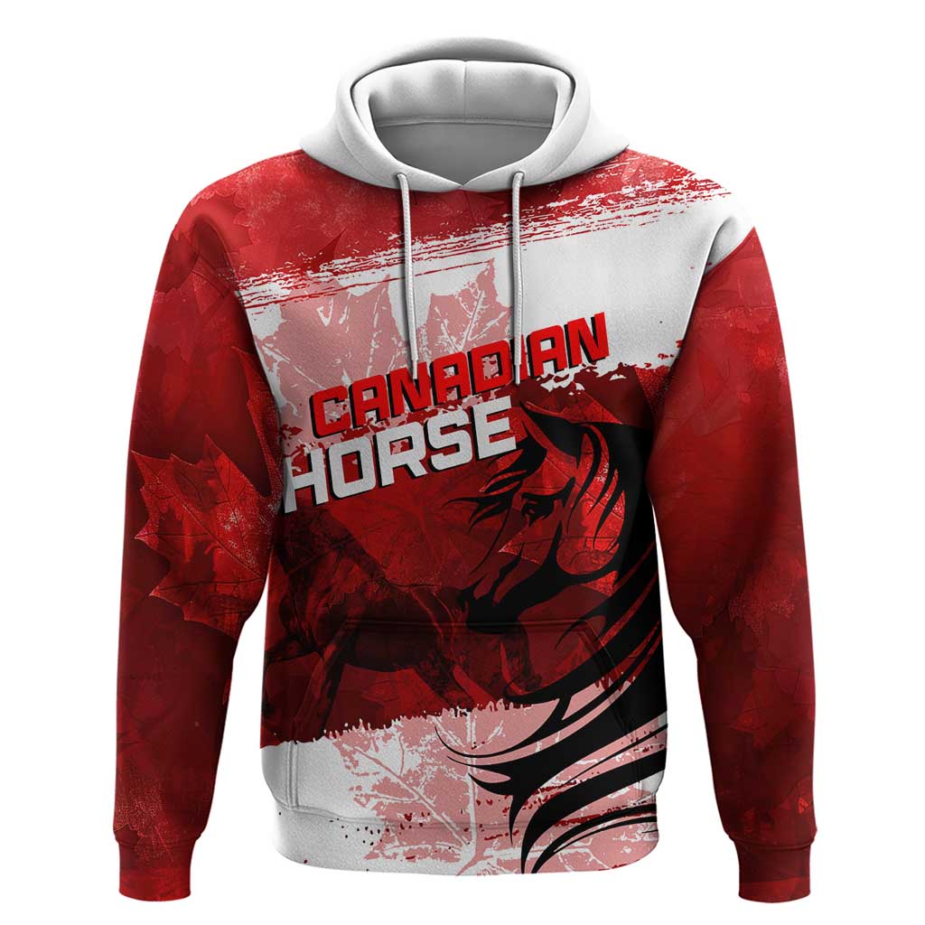 Personalized Canadian Horse Hoodie Canada Maple Leaf DT02