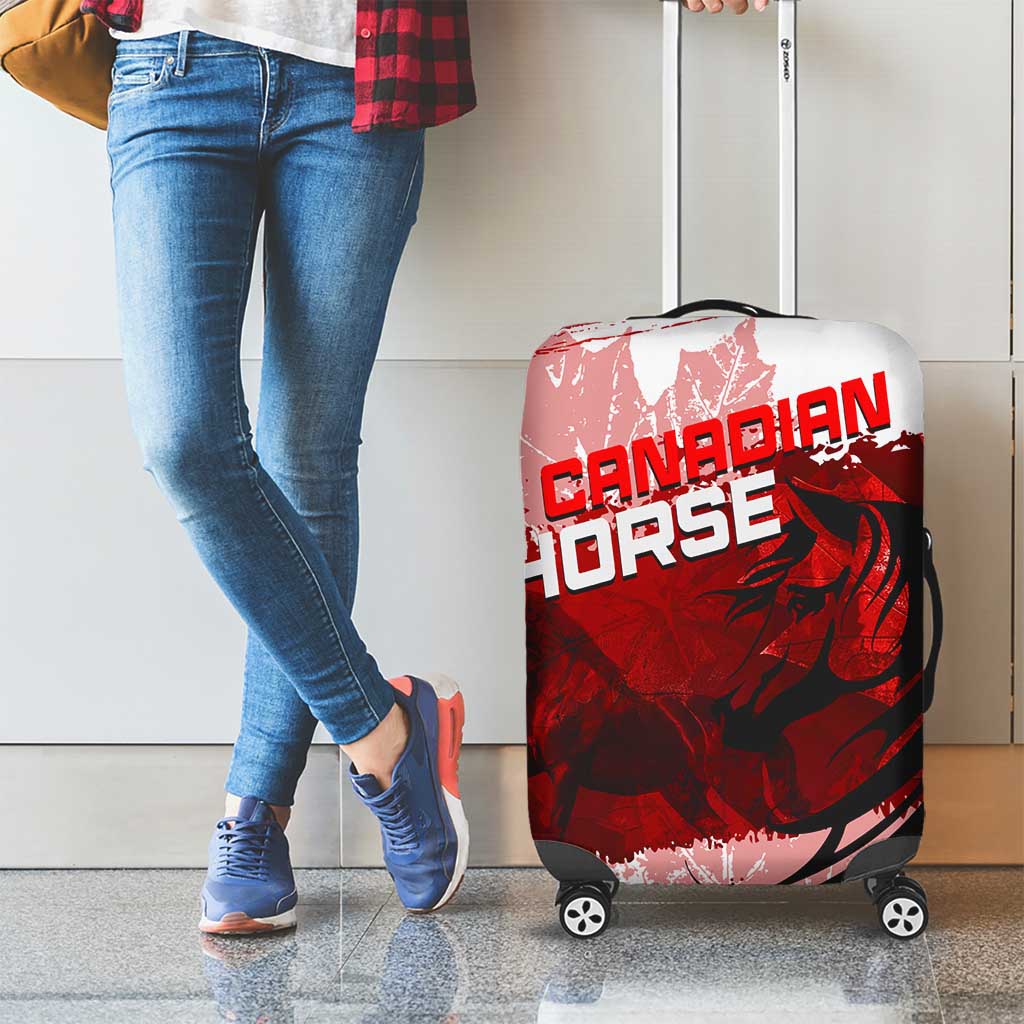 Canadian Horse Luggage Cover Canada Maple Leaf DT02