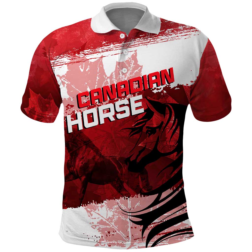 Personalized Canadian Horse Polo Shirt Canada Maple Leaf DT02