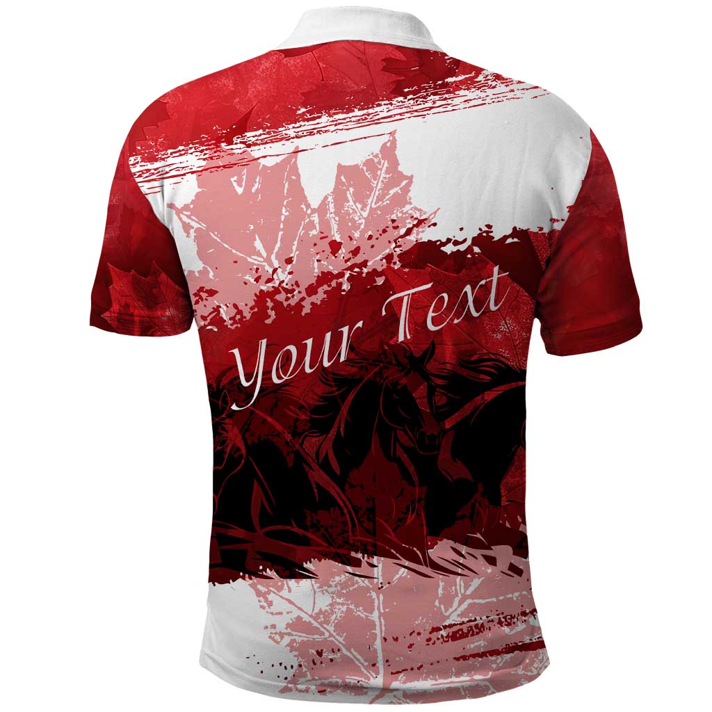 Personalized Canadian Horse Polo Shirt Canada Maple Leaf DT02
