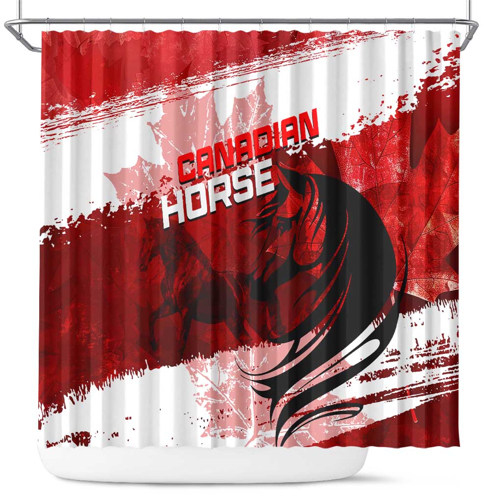 Canadian Horse Shower Curtain Canada Maple Leaf DT02
