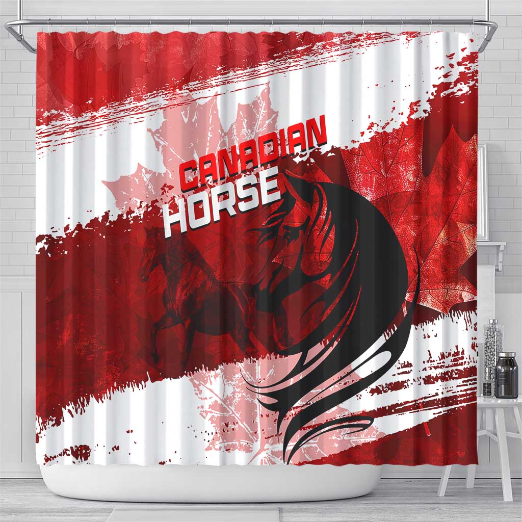 Canadian Horse Shower Curtain Canada Maple Leaf DT02