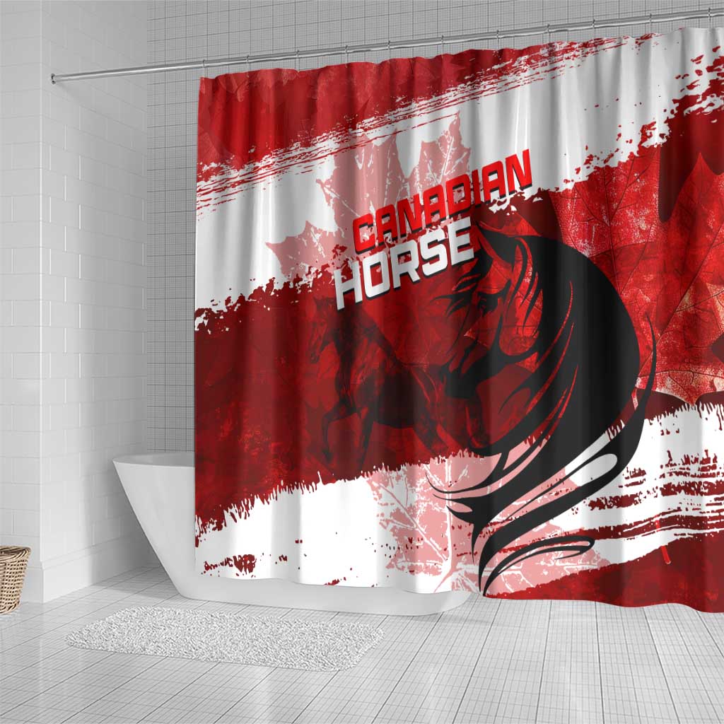 Canadian Horse Shower Curtain Canada Maple Leaf DT02